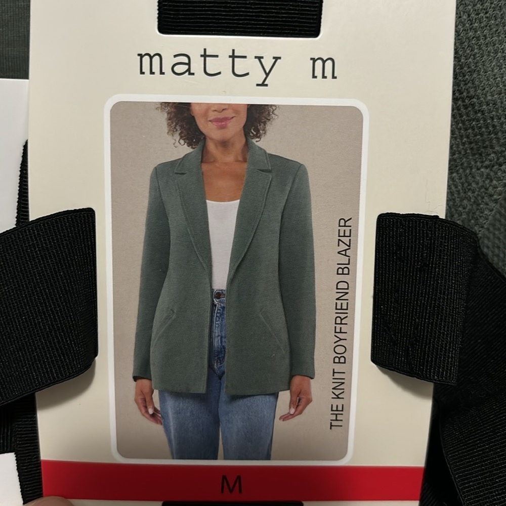 Matty M Women's Knit Boyfriend Blazer size M